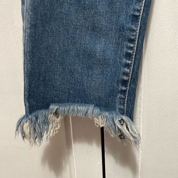 Pistola Distressed Button Fly Jeans Raw cut out Hem size 25 - Picture 3 of 11